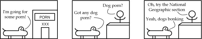 Mutant Dog Buys Porn